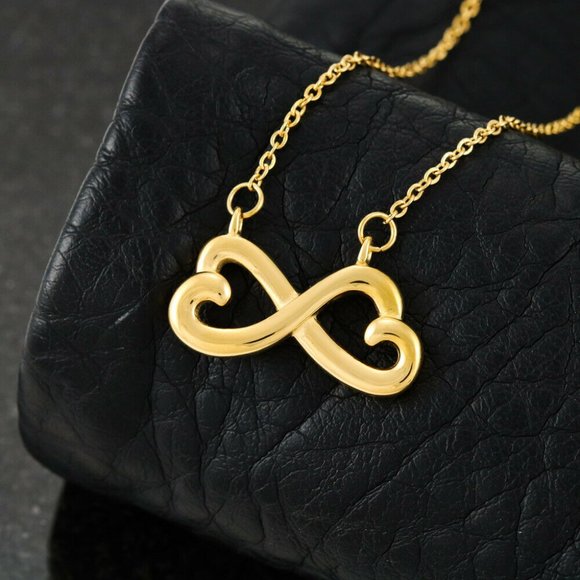 18K Gold Infinity Heart Necklace Pendant wife gift - Picture 3 of 5